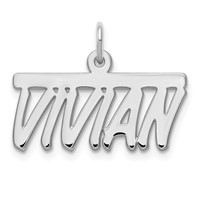 Sterling Silver Rhodium-plated Top Bar Name Plate view 4