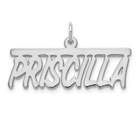 Sterling Silver Rhodium-plated Top Bar Name Plate view 5