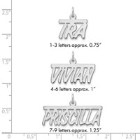 Sterling Silver Rhodium-plated Top Bar Name Plate view 3