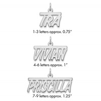 Sterling Silver Rhodium-plated Top Bar Name Plate view 1