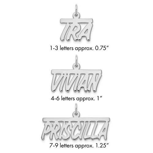 Sterling Silver Rhodium-plated Top Bar Name Plate