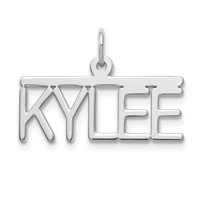 14K White Gold Top Bar Name Plate view 4