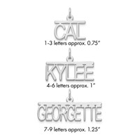 14K White Gold Top Bar Name Plate view 1