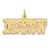 14K Yellow Gold Satin Stars Name Plate view 5