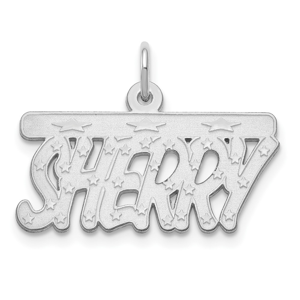 Sterling Silver/Rhodium-plated Satin Bellamy Font Name Plate