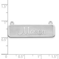 Sterling Silver Rhodium-plated Satin Name Plate Bar view 2