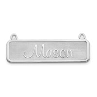 Sterling Silver Rhodium-plated Satin Name Plate Bar view 1
