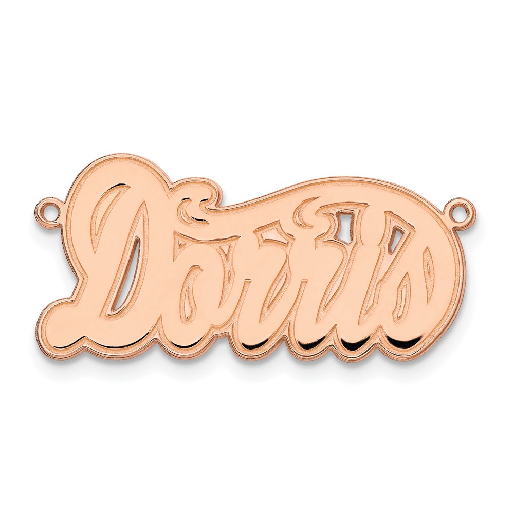 Sterling Silver/Rose-plated Etched Name Plate
