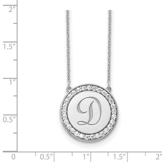14kw Circle Letter Necklace with Diamonds
