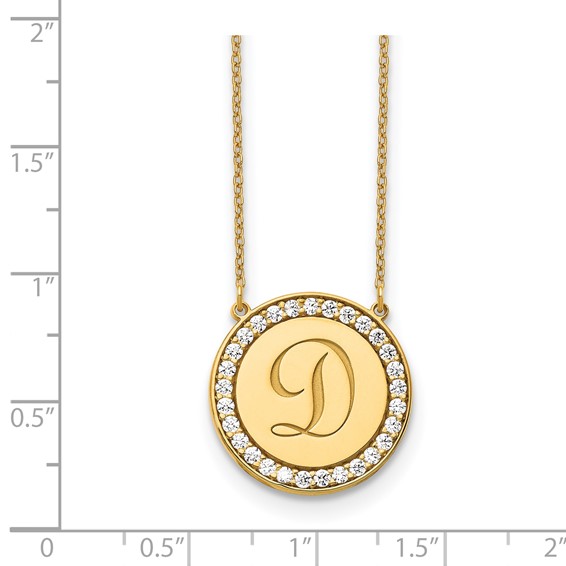 10ky Circle Letter Necklace with Diamonds