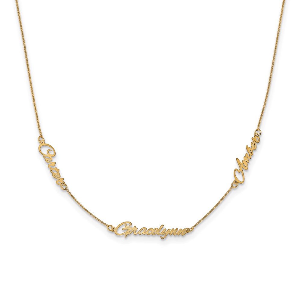 Sterling Silver/Gold-plated Brushed 3 Name Necklace