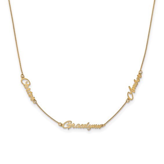 14K Brushed 1 Name Necklace