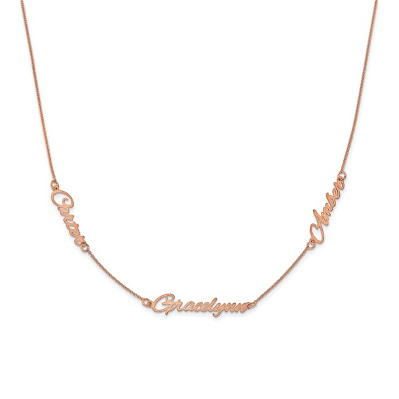 14K Rose Gold Brushed 1 Name Necklace
