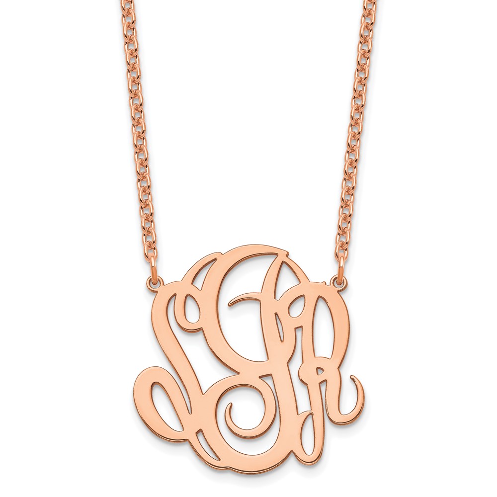 Sterling Silver/Rose-plated Monogram Necklace