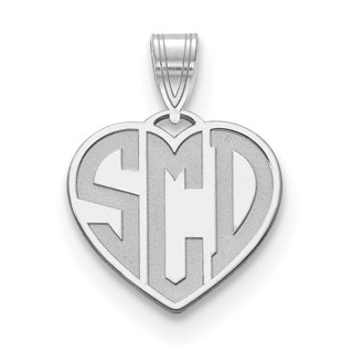 Etched Heart Monogram Pendants