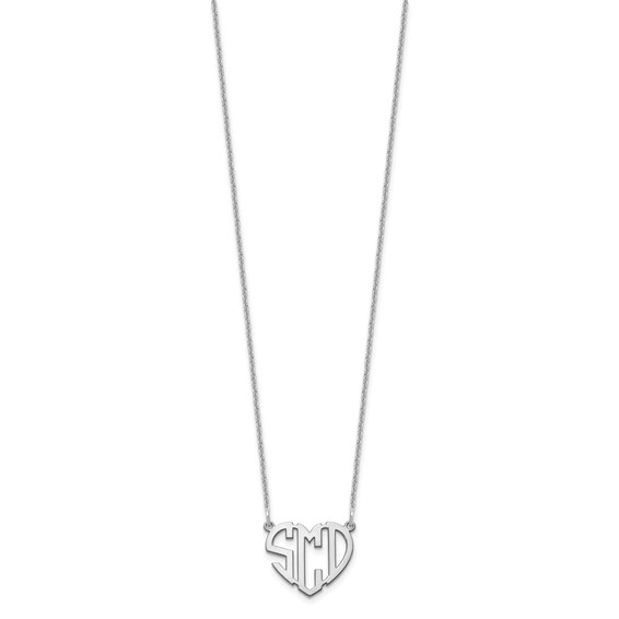 Block Heart Cutout Monogram Necklaces