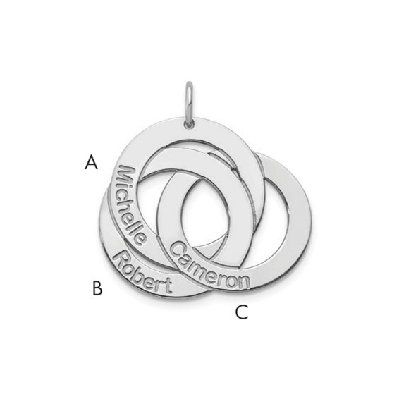3 Name Circle Charm                                                     
