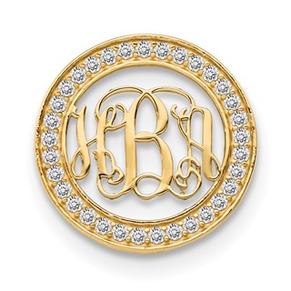 Monogram Pendant with Diamonds                                