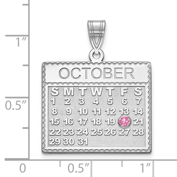 Calendar Charm with Birthstone                                        