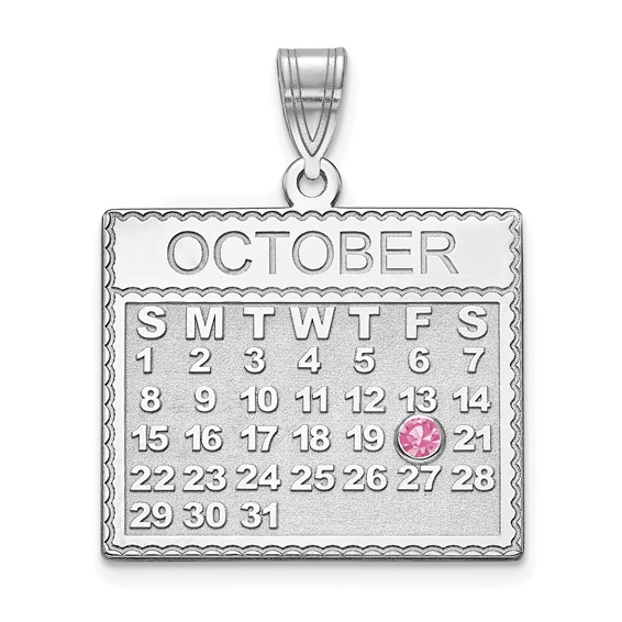 Calendar Charm with Birthstone                                        