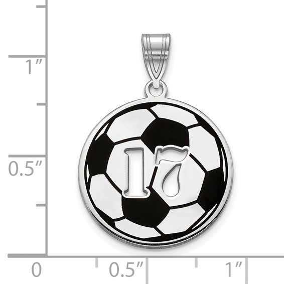 Enameled Soccer Ball Charm with Number                                   