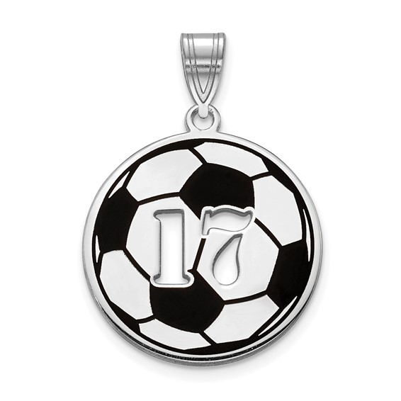 Enameled Soccer Ball Charm with Number                                   