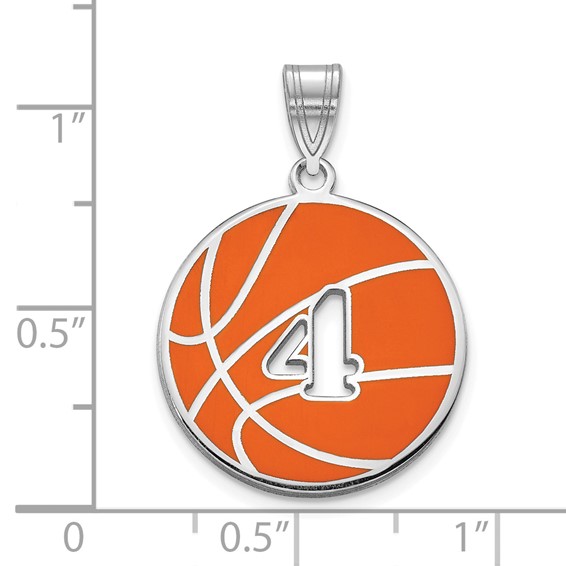 Enameled Basketball Charm with Number                                   