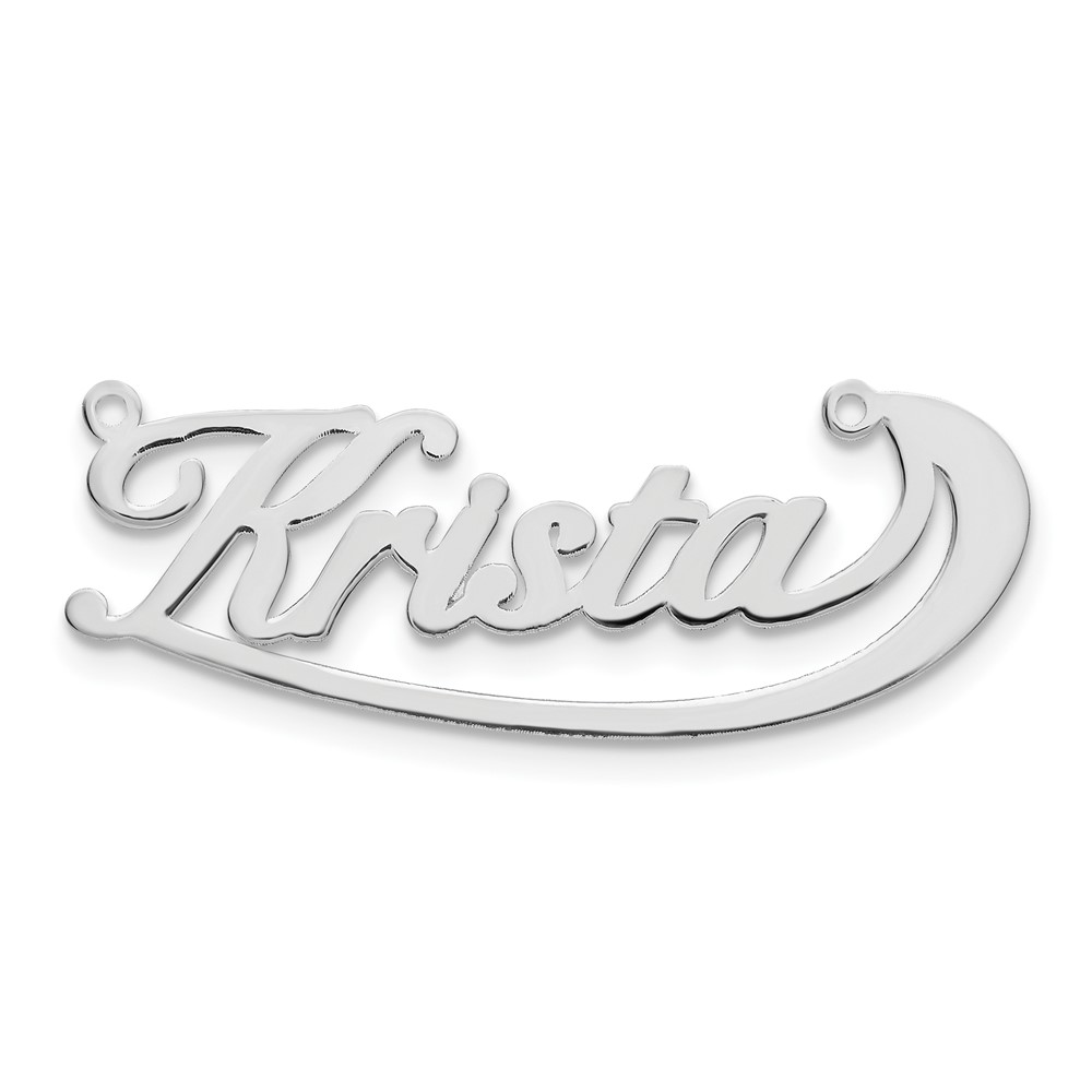 SS/Rhodium-plated Polished Under Swoop Judith Font Name Plate