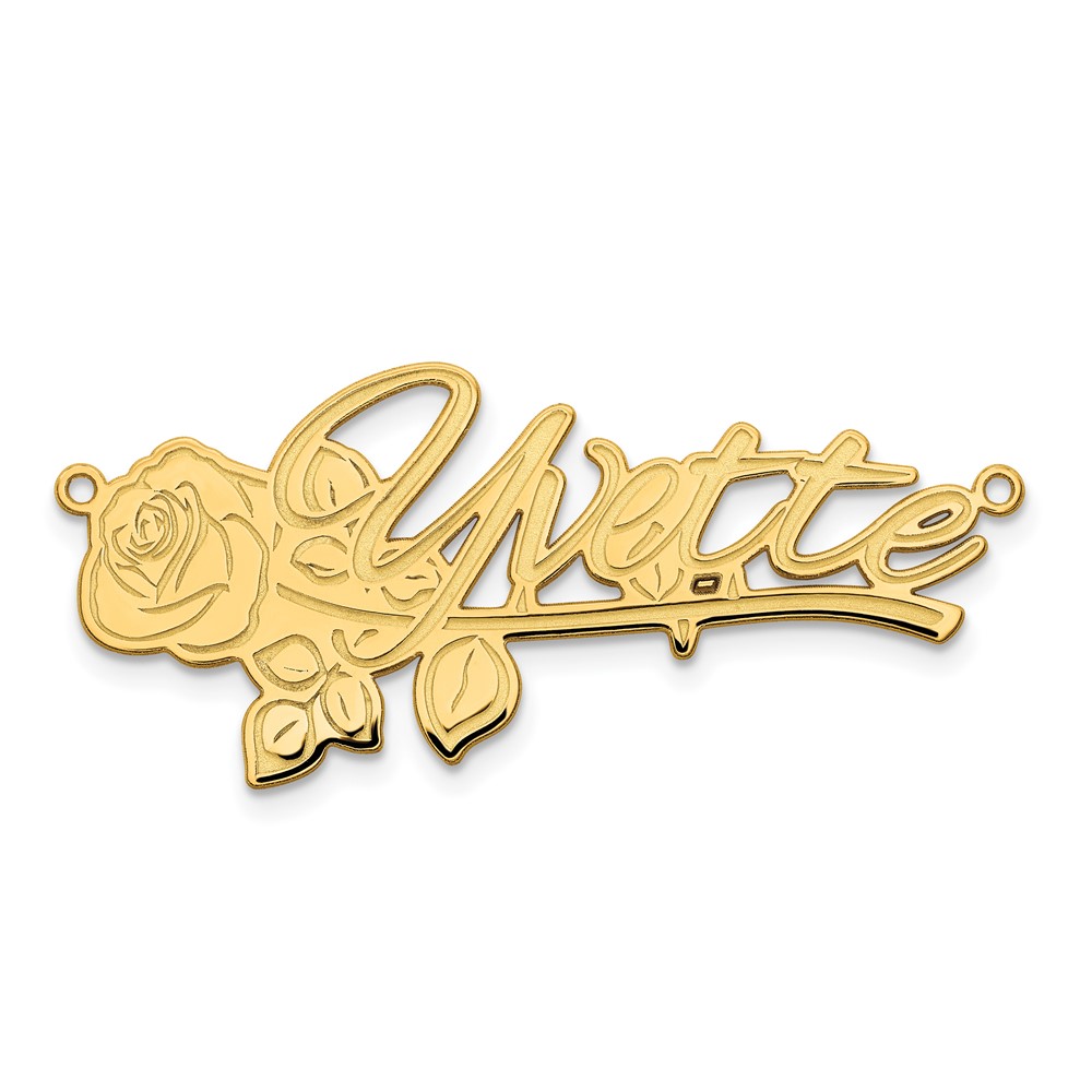 Sterling Silver/Gold-plated Polished Rose Name Plate