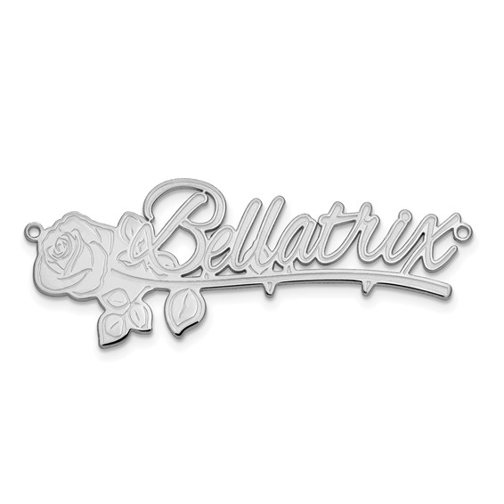 Rose Nameplate Necklace