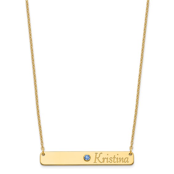 Name and Birthstone Bar Necklace