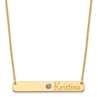 Name and Birthstone Bar Necklace