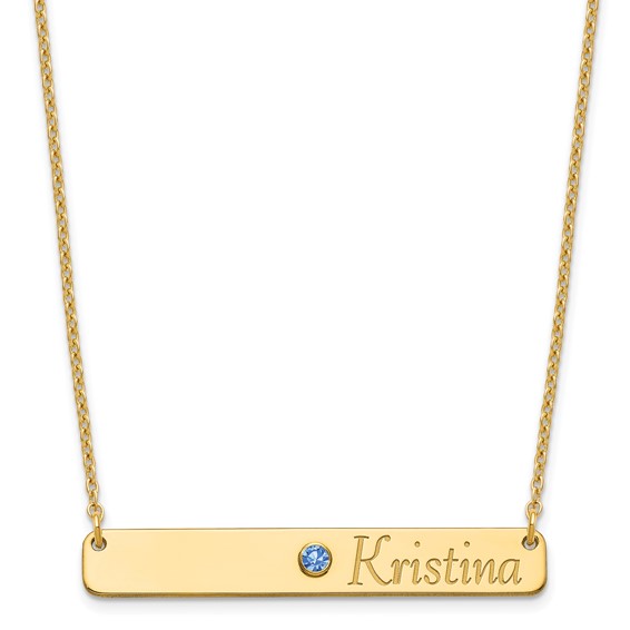 Name and Birthstone Bar Necklace
