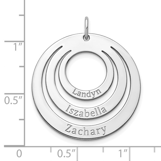 3 Name Circle in Circle Charm                                           
