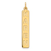 14K Yellow Gold Large Arial Black New Font Bar Charm view 1