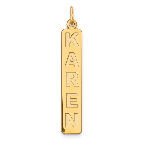 14K Yellow Gold Large Arial Black New Font Bar Charm