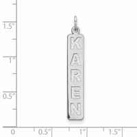 10K White Gold Large Arial Black New Font Bar Charm view 2