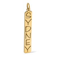 14K Yellow Gold Large Arial Black New Font Bar Charm view 3