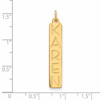 14K Yellow Gold Large Garfield Font Bar Charm view 2