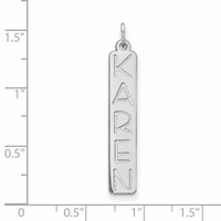 10K White Gold Large Garfield Font Bar Charm view 2