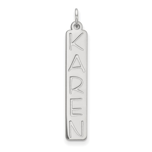10K White Gold Large Garfield Font Bar Charm