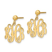 Sterling Silver Gold-plated Monogram Dangle Earrings view 2