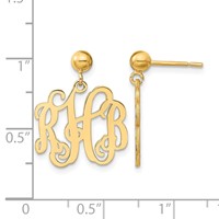 Sterling Silver Gold-plated Monogram Dangle Earrings view 4