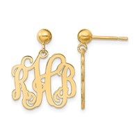 Sterling Silver Gold-plated Monogram Dangle Earrings view 1