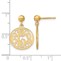 Sterling Silver Gold-plated Monogram Dangle Earrings view 4