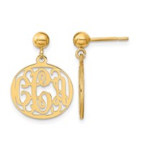 Sterling Silver Gold-plated Monogram Dangle Earrings view 1