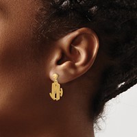 Sterling Silver Gold-plated Monogram Dangle Earrings view 3