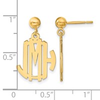 Sterling Silver Gold-plated Monogram Dangle Earrings view 4