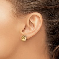 Sterling Silver Gold-plated Monogram Post Earrings view 3