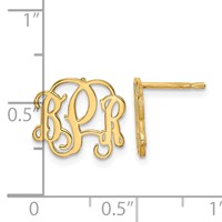 Sterling Silver Gold-plated Monogram Post Earrings view 4